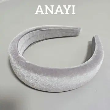 ANAYI 벨벳 헤어밴드 그레이