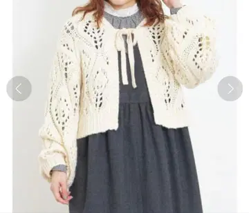 새상품 SM2 패턴편직 시스루 전후 2WAY 리본 니트 오프