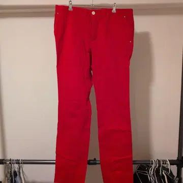 캘러웨이 빨간색 남성 바지 백 포켓 부착