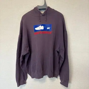 new balance 퍼플 프린트 후드티