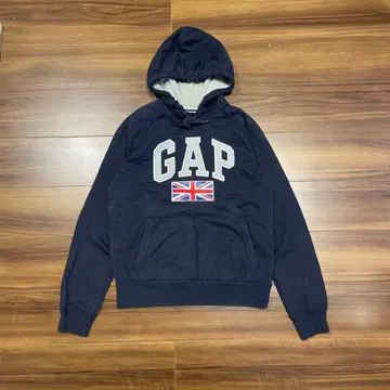 GAP 후드티 네이비 S 사이즈 자수 프린트 유니언 잭 페이드