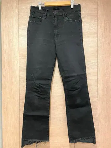 MOTHER 마더 블랙 데님 스키니 컷오프