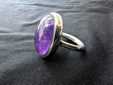 자수정 실버 반지 타원형 11.5호