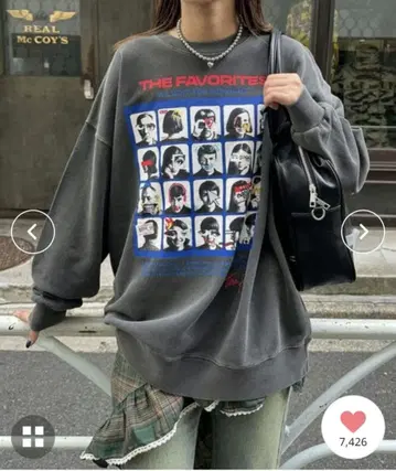 모듬 프린트 피그먼트 맨투맨