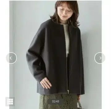 NOBLE 칼라리스 지퍼 숏코트 36