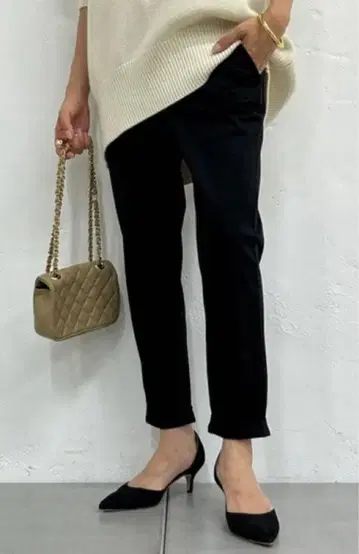 Loungedress 밑단 비틀림 팬츠 네이비 00