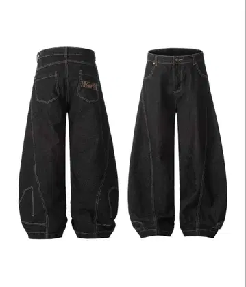 HOOK 데님 벌룬 실루엣