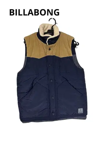 BILLABONG 리버서블 충전솜 베스트 M 2WAY 네이비 그레이