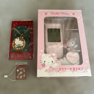 새상품 산리오 폴더폰 모양 탁상시계 크리스마스 참 키티