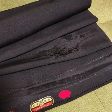 블랙 실크 기모노 옷감 No. 50