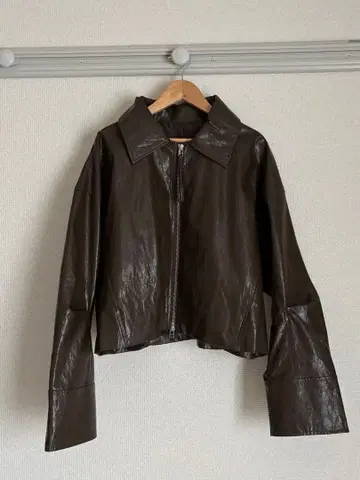 인조 가죽 WZIP 숏 자켓