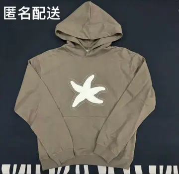 [ 당일 발송 ] 별 모양 자수 브라운 후드 부착 후드티