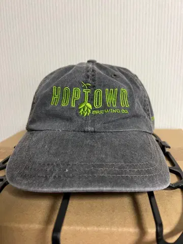 90's HOPTOWN 페이드 그레이 캡 기업 로고