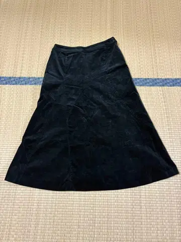 INGEBORG 코듀로이 플레어 롱 스커트 블랙 L 사이즈