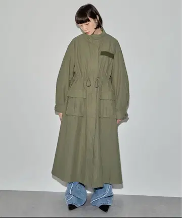 롱 모즈 코트 다크 카키 [ELLEgirl/엘르 걸]