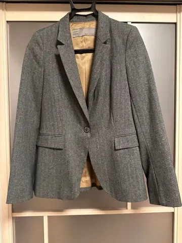 ZARA 그레이 테일러드 자켓 숄더 패드 브라운 M 사이즈