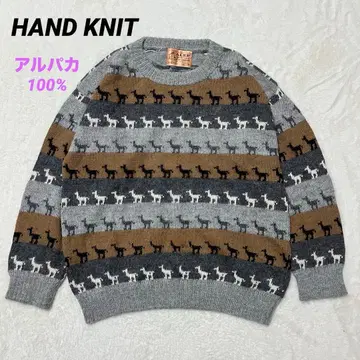 핸드니트 페루산 알파카 100% 니트 스웨터 포근하고 부드러운 손뜨개질