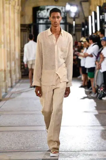 AURALEE 'LINEN DOUBLE FACE 5P PANTS' 0