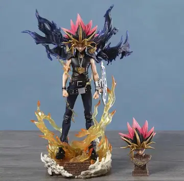 유희왕 듀얼몬스터즈 어둠의 유우기 피규어 불꽃 이펙트 포함 받침대 세트