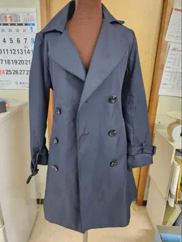 네이비 더블 브레스트 트렌치코트 11호