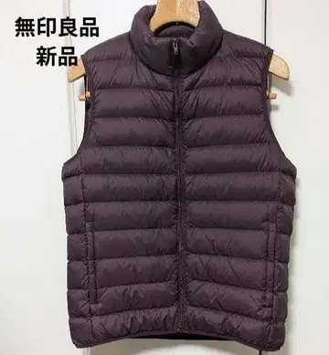 새상품 무인양품 남성용 다운 베스트 M 경량 와인 레드