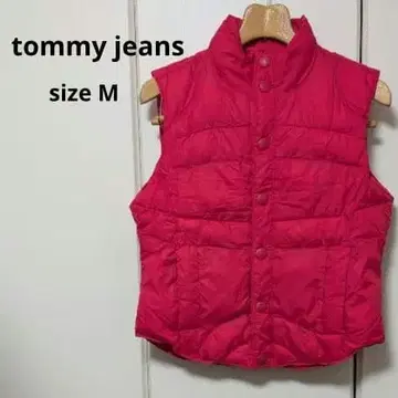 새상품급 타미힐피거진스 충전솜 다운 베스트 빨간색 핑크 Y2K 타미힐피거