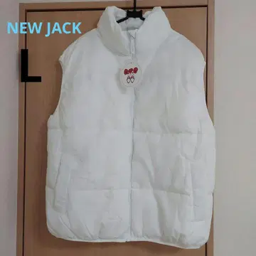 NEW JACK 화이트 다운 베스트 L 사이즈 미사용 새상품 택 포함