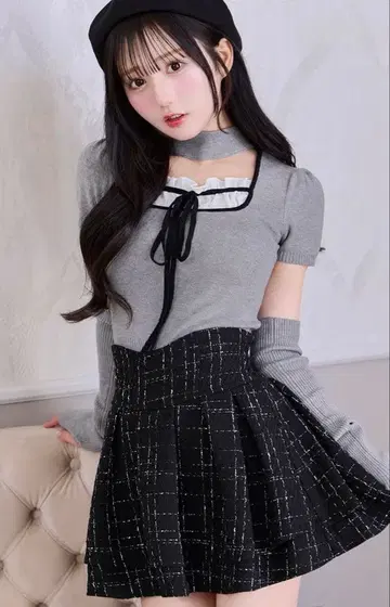 미셸 마카롱 트위드 스커트 XS