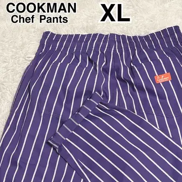 컨디션 최상 COOKMAN 셰프 팬츠 XL 퍼플 스트라이프 쿠크만