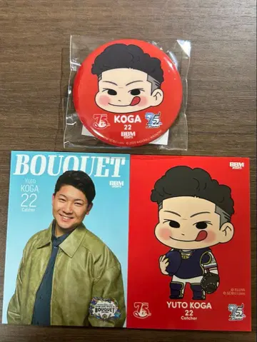 사이타마 세이부 라이온즈 BBM bouquet 페코짱 캔뱃지 코가 유토