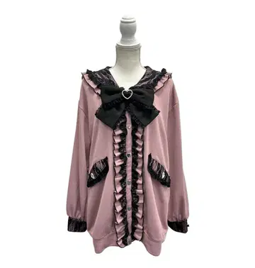 유메텐보 하트 레이스업 프릴 세일러 쭈리 튜닉 블루종 핑크