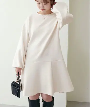 natural couture 포근라떼 미니 원피스 아이보리