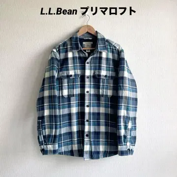 L.L.Bean 충전솜 체크 셔츠 자켓 M 블루 플리마켓 로프트