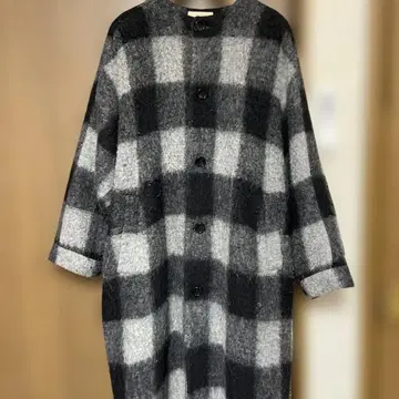 BEAMS BOY 체크 무늬 롱 코트