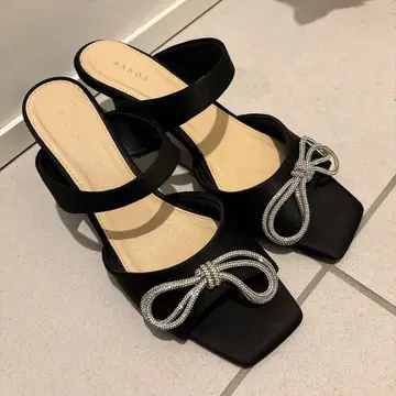 RANDA 리본 샌들 블랙