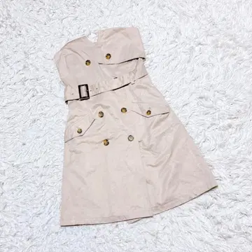 [ dazzlin ] 트렌치풍 원피스 ( M ) 미니 기장 베이지 A라인