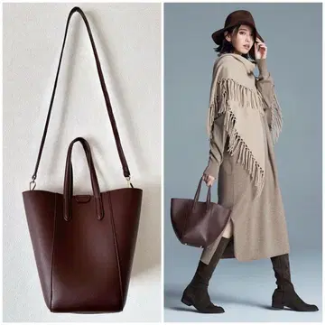 23구 뱅트로아 2WAY 섹터 토트백 다크 브라운