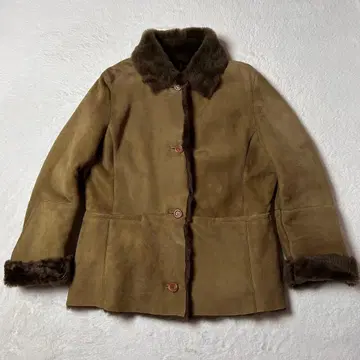 새상품급 로리띠 리얼 가죽 무스탕 코트 무스탕 자켓 베이지