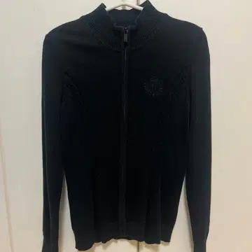 TOMMY HILFIGER 블랙 지퍼 터틀넥 니트