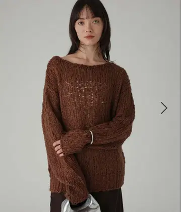 바빌론 정가 18700엔! 로우게이지 니트 2Way 풀오버 브라운