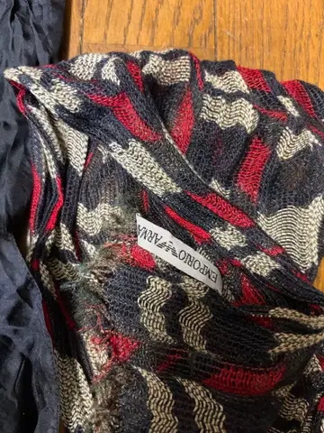 EMPORIO ARMANI 스트라이프 린넨, 실크와 블랙 실크