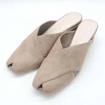 LAGUNAMOON 베이지 스웨이드 오픈토 샌들