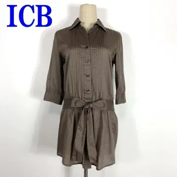ICB 아이씨비 긴팔 버튼 셔츠 원피스 그레이 9 C17