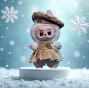 Labubu 라브부 봉제 인형 옷 갈아입기 세트 베레모 & 스커트 베이지