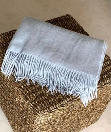 에스트네이션 캐시미어 대형 스톨 색스 블루