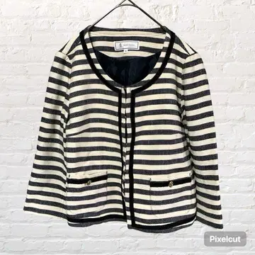 12269 로페피크닉 노카라 자켓 보더 네이비 S 구제 의류