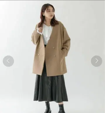 새상품 KBF 노카라 코트 베이지