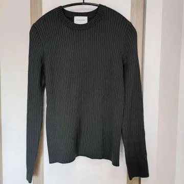 UNITED ARROWS 크루넥 리브 니트 블랙