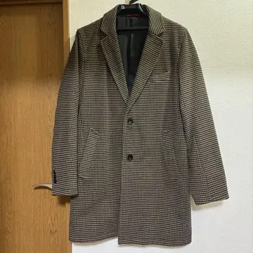 BEAMS HEART 체스터 코트 L 사이즈 하운드투스 체크