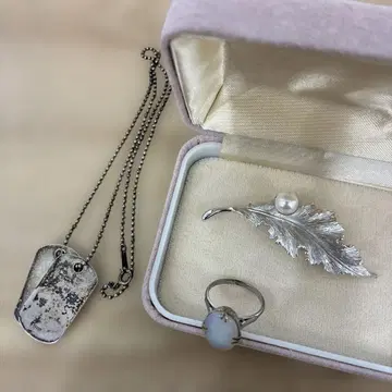 실버925 목걸이 반지 브로치 세트